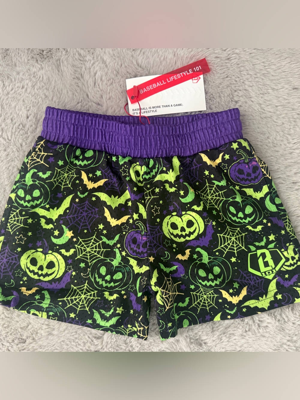 NWT Baseball Lifestyle 101 Youth Spooky Szn Halloween Shorts